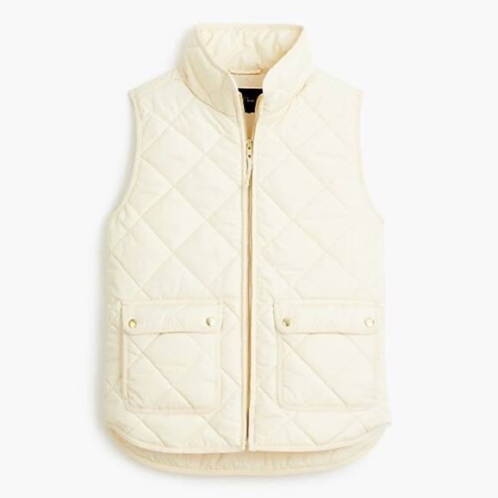 J-Crew quilted vest in cream
